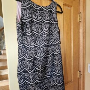 Guess Black and White Sleeveless Midi Dress